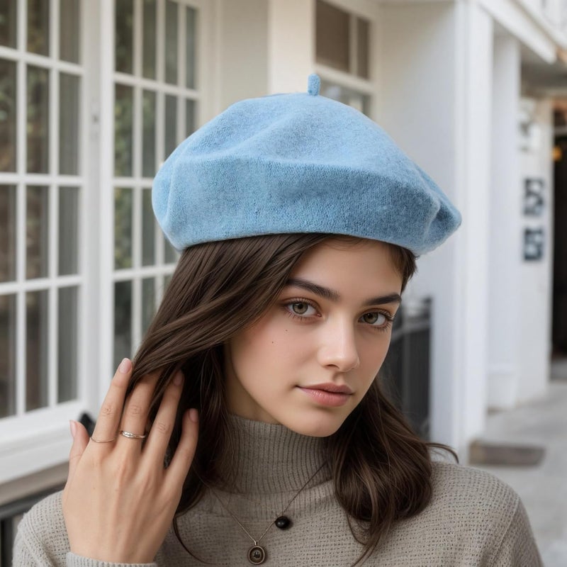 AURORAAEGIS French Beret Hats for Women - Classic Wool Beret Hats Soft Knit Winter Cloche for Daily Outfits - Image 3